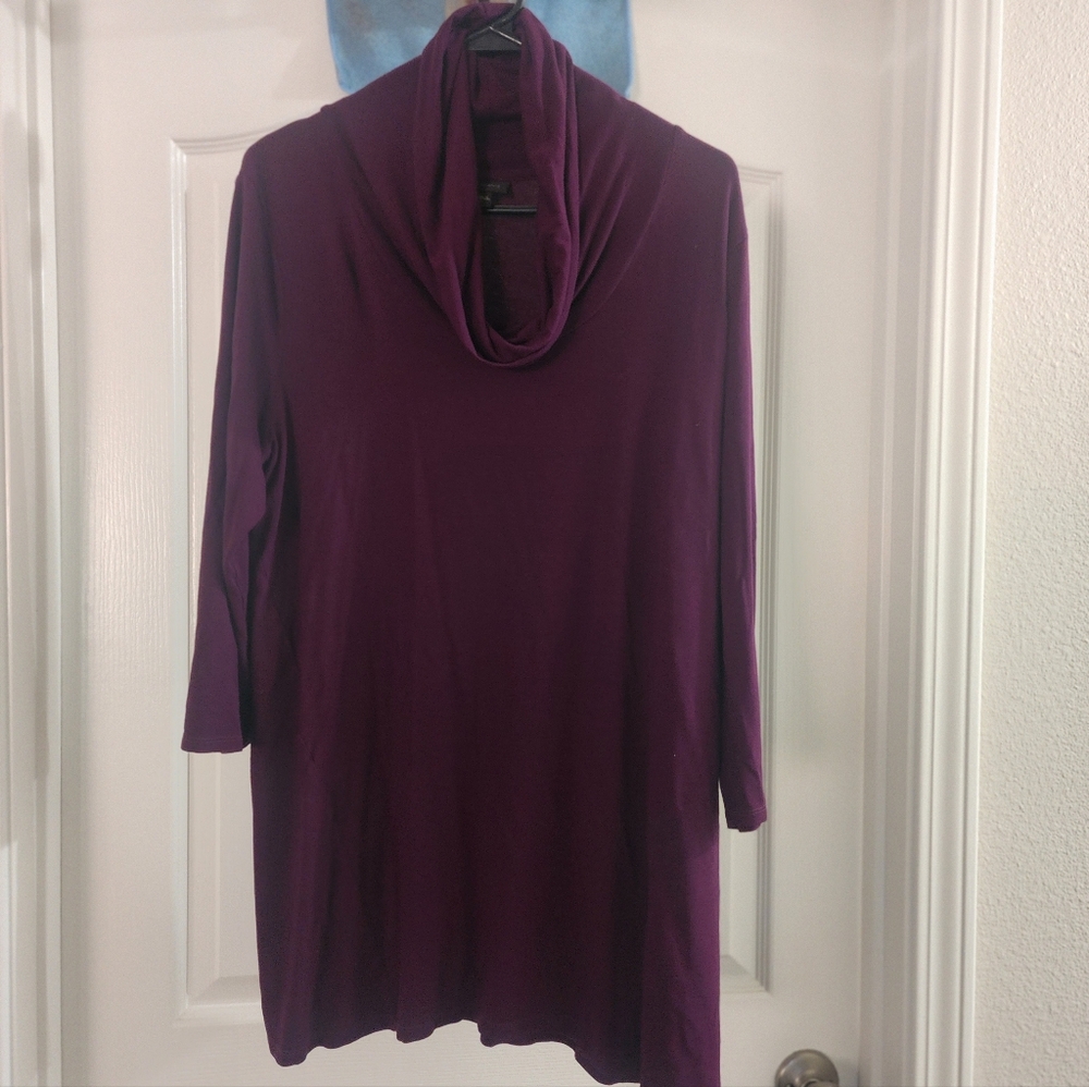 JJill Wearever Collection Cowl Neck Tunic, Purple